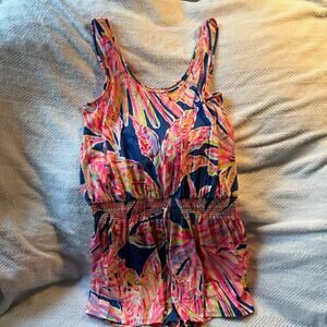 NWOT Lilly Pulitzer Floral Tala romper Indigo Sunseeker size extra large